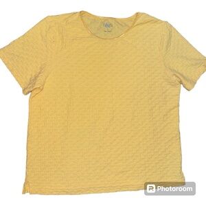 Women’s Yellow Short Sleeve‎ Blouse. Textured shirt- like new! Size Large